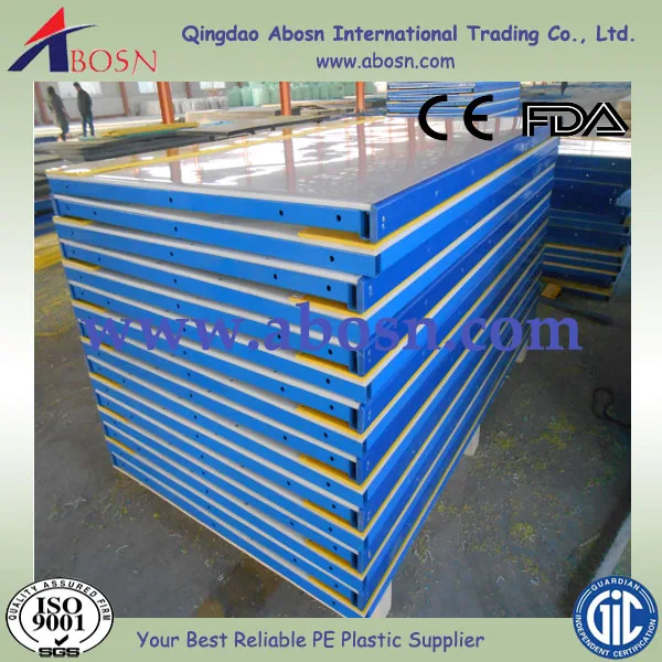 Yellow plinths for the sides of hockey rinks/walls made of high-density polyethylene