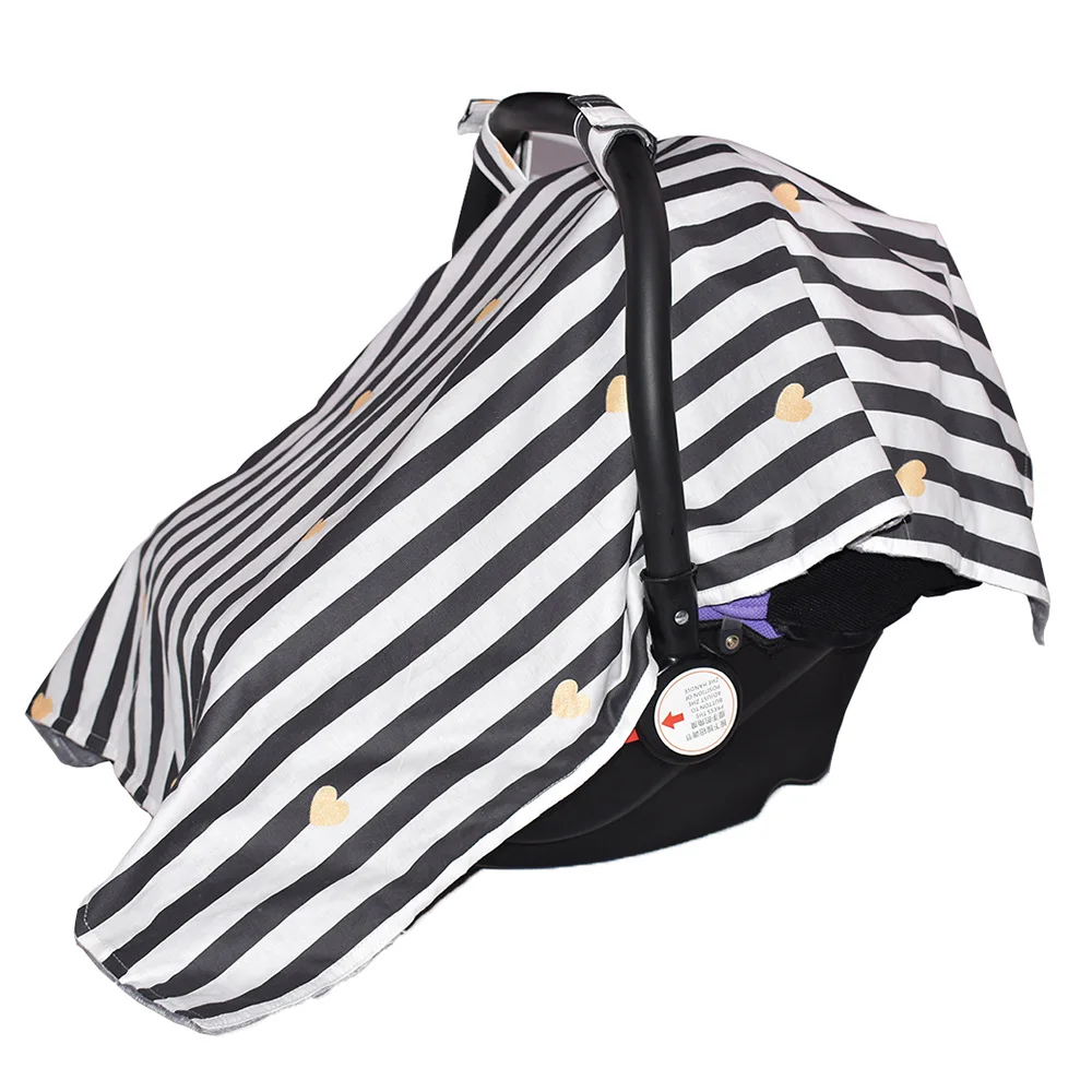Multi-Use Stretchy Cotton Baby Nursing Cover CAR SEAT BABY COVER,Stripe Baby Car Seat Cover