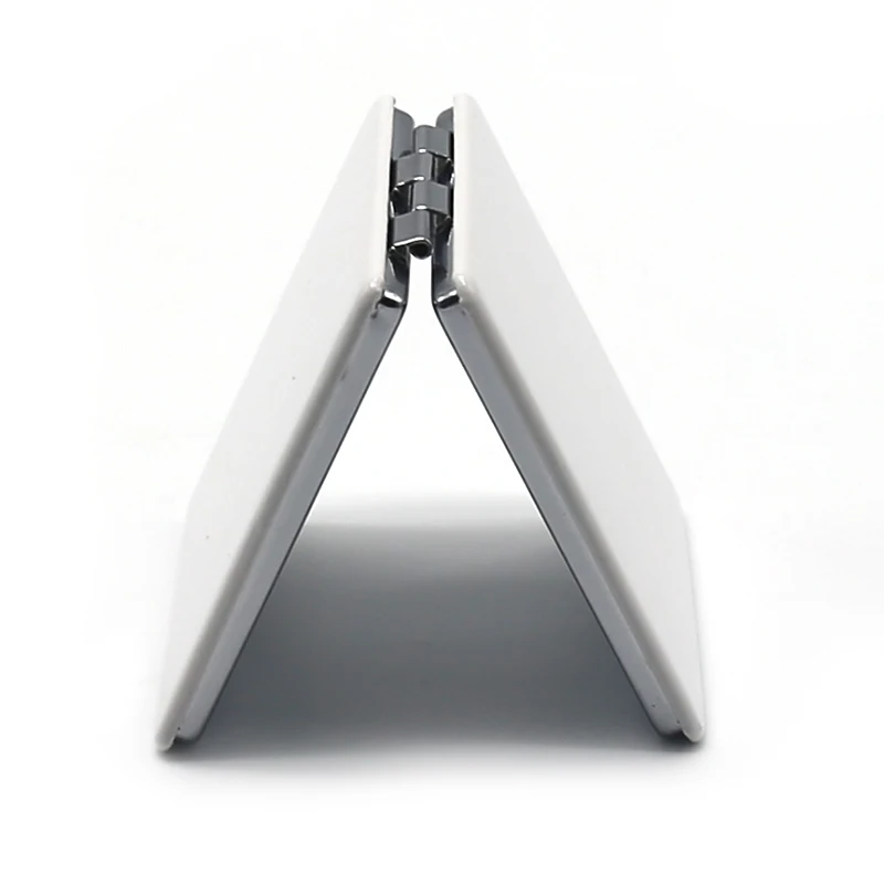 Custom Logo Foldable PU Leather Makeup Mirror Small Hand Double Sided Pocket Mirror Cosmetic Mini Metal Vanity Mirror