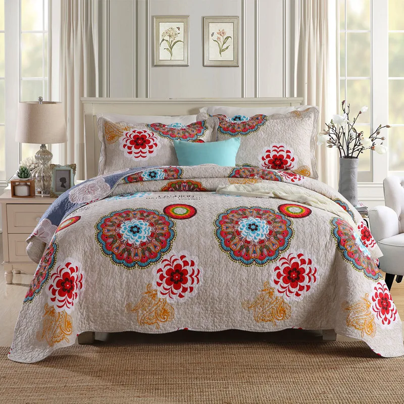 
Direct buy china 3d patchwork bedspread, great ruffled quilted bedspread set 