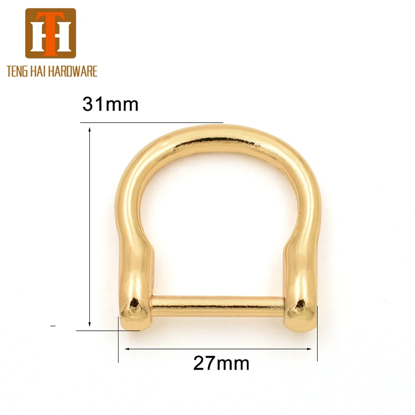 Metal open screw removable d ring for purse strap