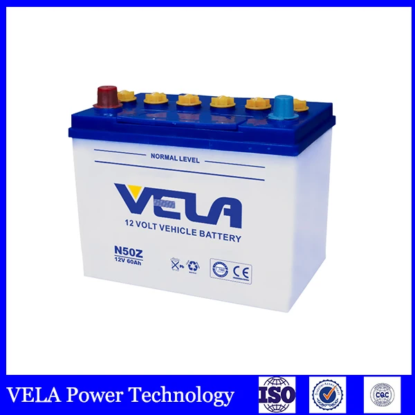 N50Z JIS 12v 60ah lead acid battery dry charged battery