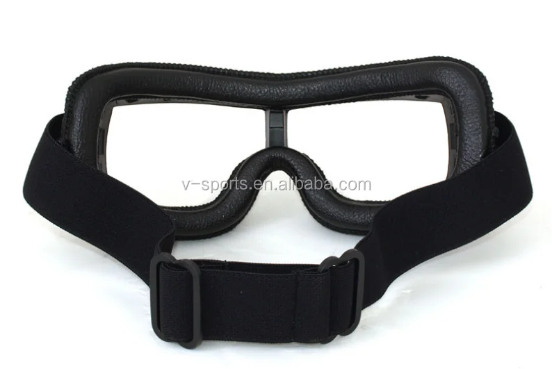 Brown Leather Frame with Clear lens Vintage Goggles motorcycle mask goggles