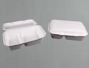 8*8inch sugarcane container bagasse biodegradable 2 compartment compostable takeout containers packaging lunch box