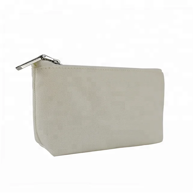 OEM and ODM cotton plain blank wholesale canvas cosmetic bag