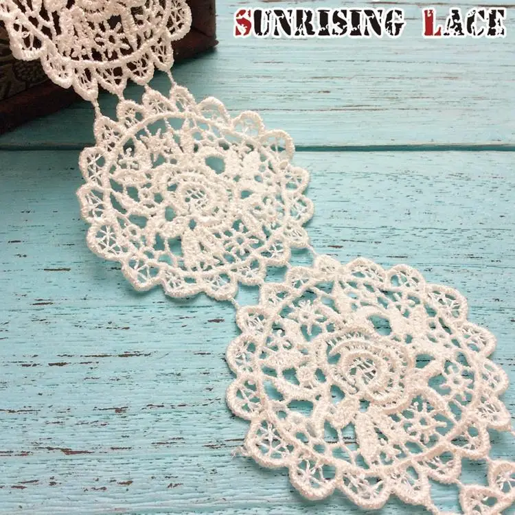 African Tops Embroidery Designs Flower Cotton Lace