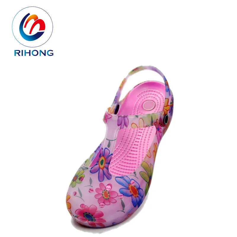 2019 new arrival fashionable wedge women pvc clear plastic clogs shoes