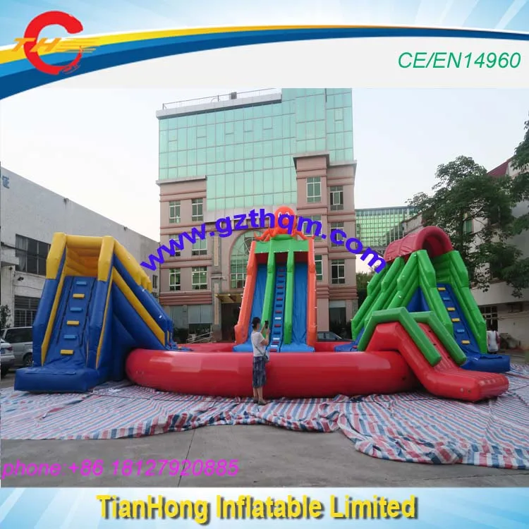 giant inflatable water slide with pool/inflatable water park,commercial inflatable water recreation equipment for sale