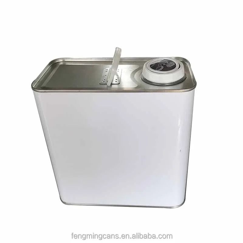 2L Square Empty Tin Oil Cans Sale With Squeeze Lid and Handle