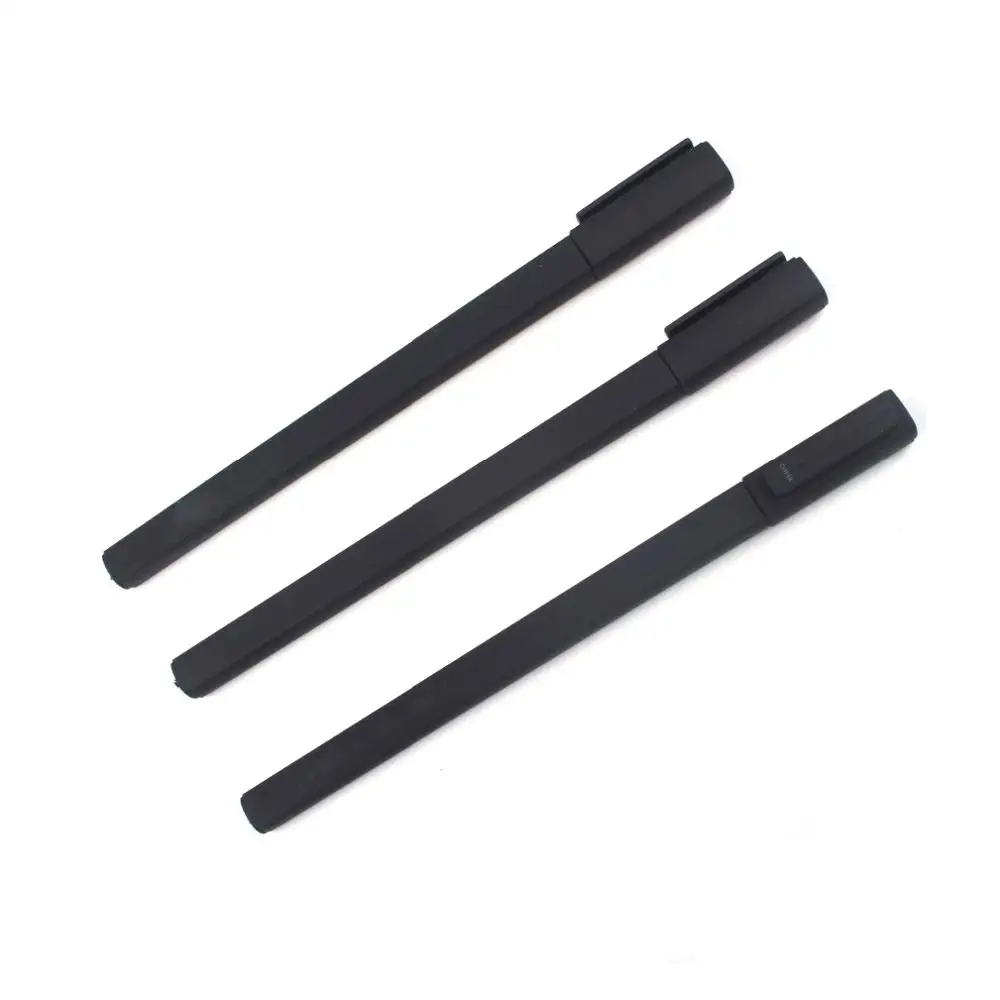 Полностью черная с крышкой пластиковая Заводская оптовая продажа Рекламная квадратная шариковая ручка