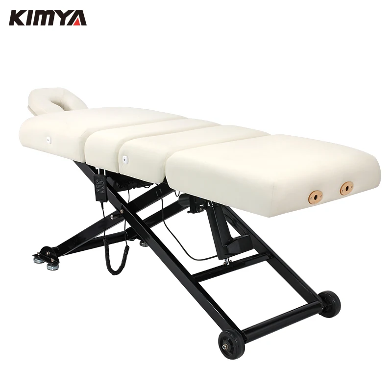 Comfortable rotating folding facial bed adjustable electric beauty massage table