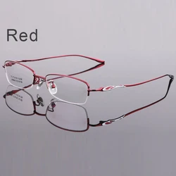 Elegant Women Half Frame Pure Titanium Optical Frame China Manufacturer Ultralight Fashion Glasses Eyeglasses For Female