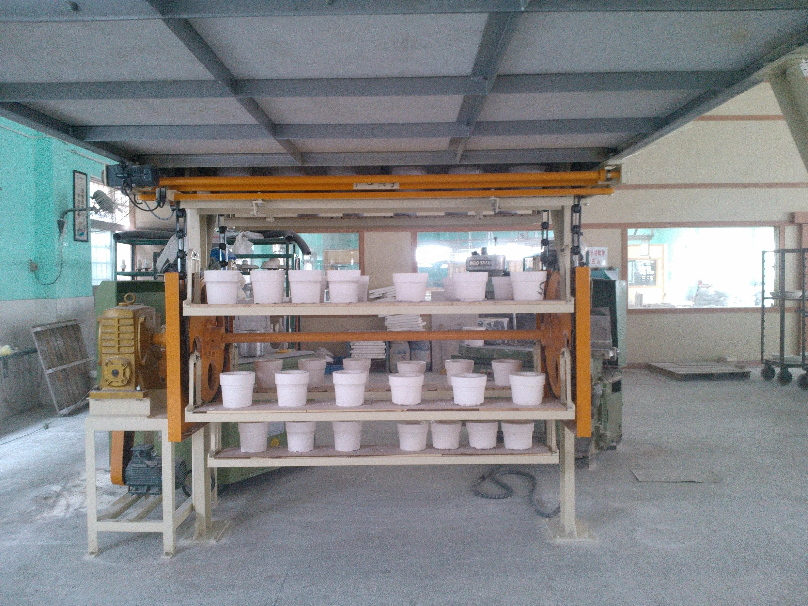 
ceramic tableware cups bowls drying line Basket type dryer 