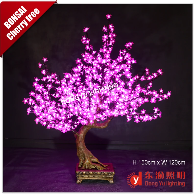 2021 year all festival decoration pink led cherry blossom artificial pot bonsai tree light