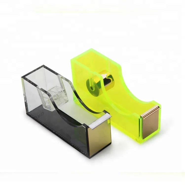 Office accessories stationery tape dispenser neon color acrylic desk tape dispenser