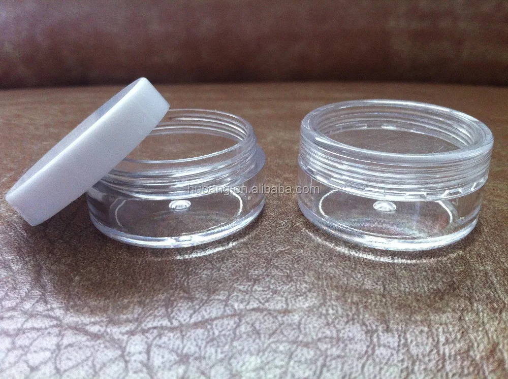 Hot sale round 10 ml PS plastic customized skin care empty cosmetic packaging reusable