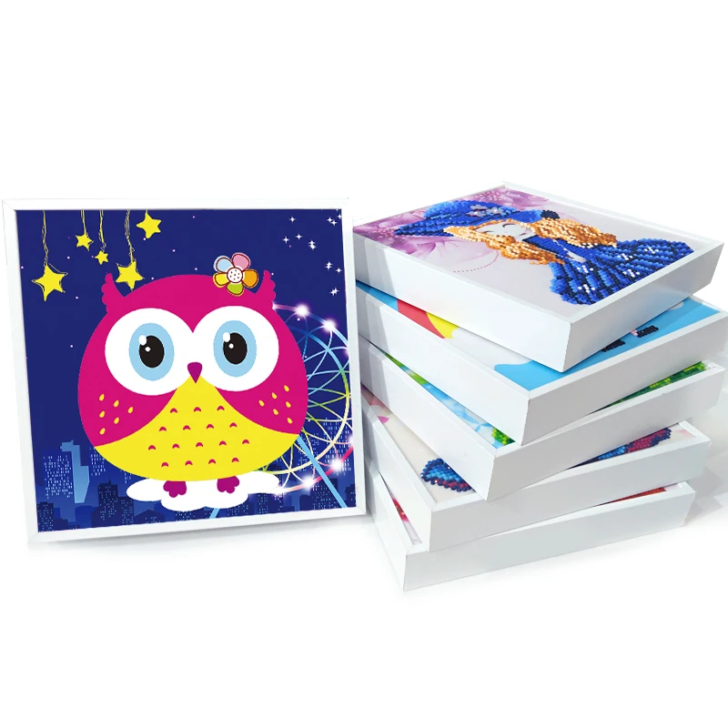 Китайский поставщик, детская развивающая игрушка, 20*20 см, сделай сам, мини белая рамка, алмазная живопись, сова