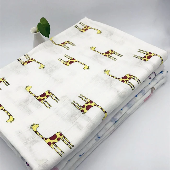 
High quality baby products 100% cotton printed muslin fabric 
