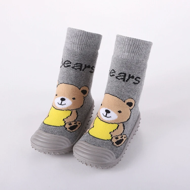 New Arrival Wholesale Custom Cute Baby Anti-slip Soft Rubber  Prewalker Shoe Socks