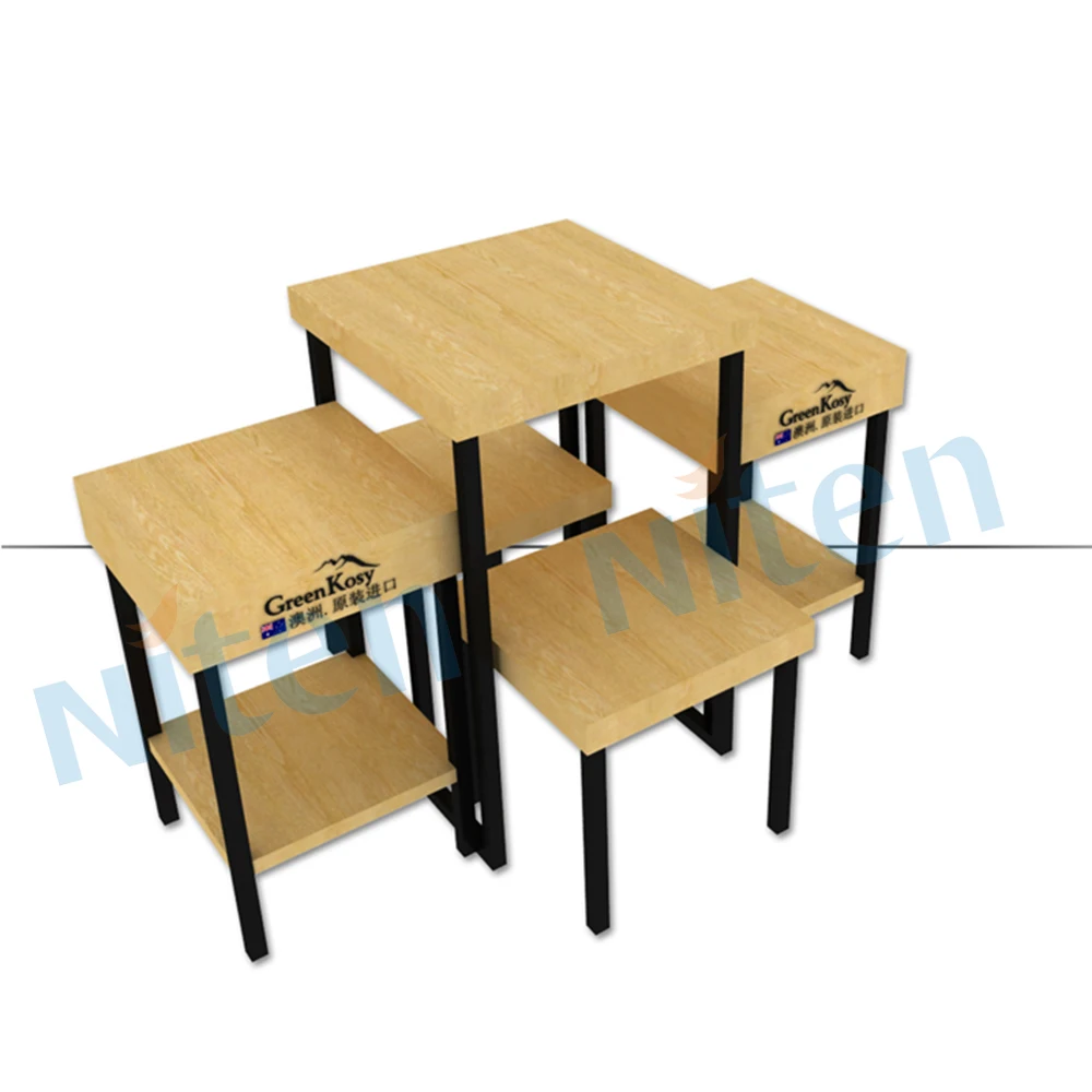 In vogue wood displays display gondolas for promotional cosmetics shelves gondola