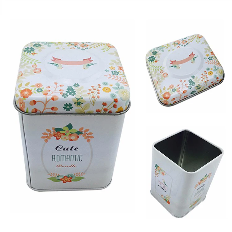 2021 hot sale rectangular air tight chinese metal square tea tin