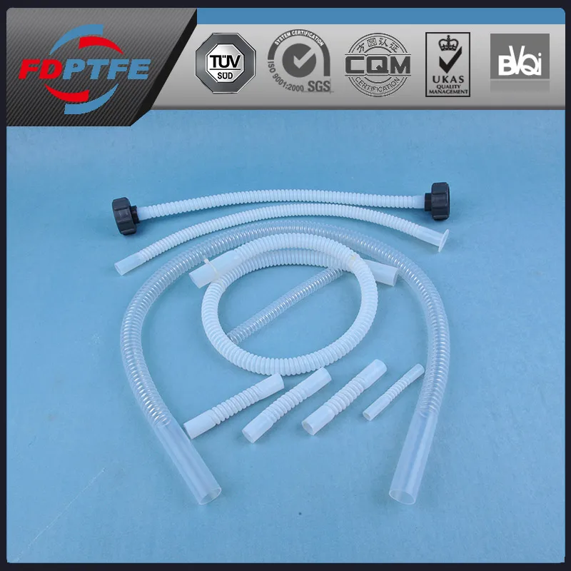 FUDA great resistance to fatigue spiral convoluted PTFE tube transparent nature oem