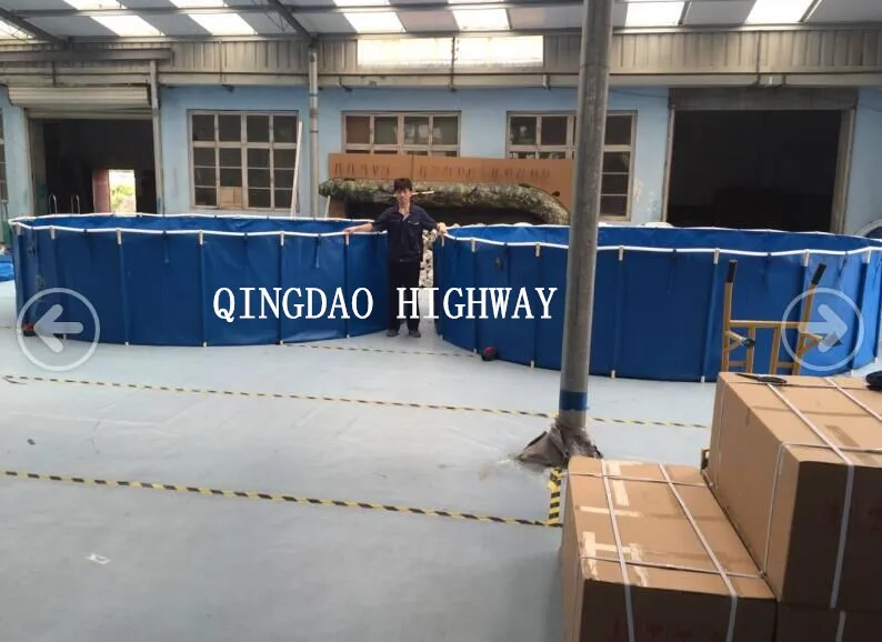 PVC Tarpaulin portable and collapsible fish tanks for aquaponics system