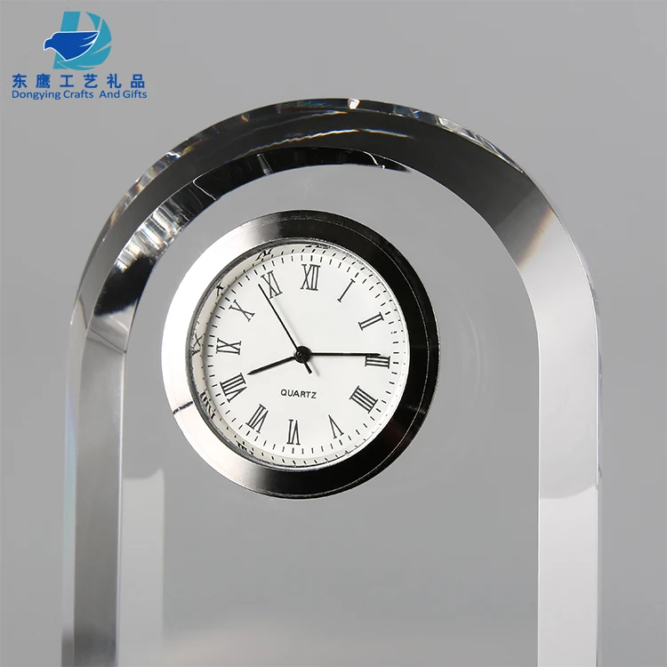 hot selling desk clock wedding favors crystal gifts anniversary souvenirs with custom logo