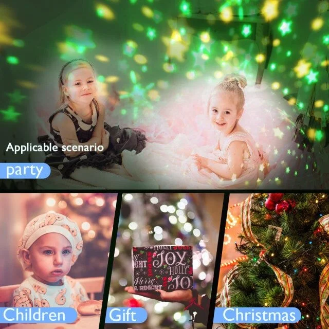 Bedroom Lamp Led Lighting Rotating Remote Control night Christmas Star light Rechargeable Lamp Cute Warning Light