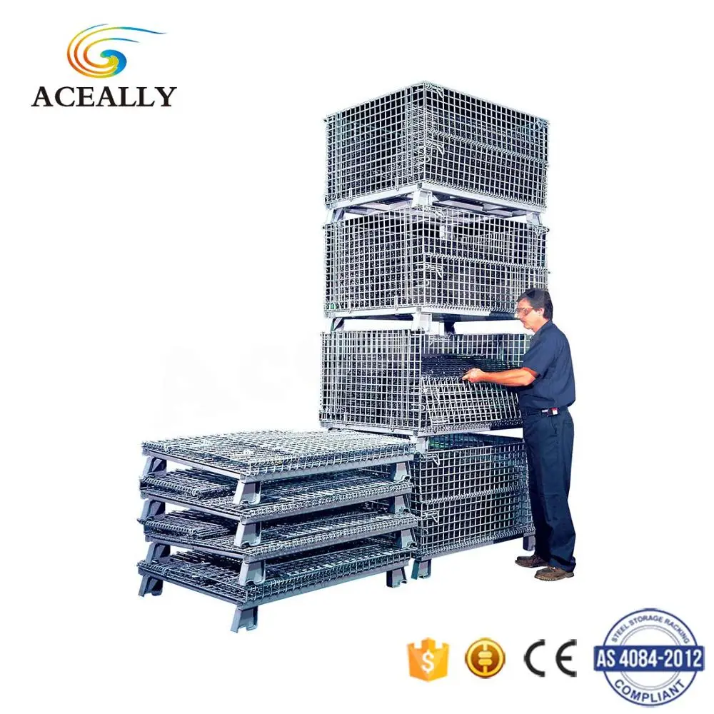 
Collapsible bulk containers decorative wire mesh boxes expanded metal mesh box 