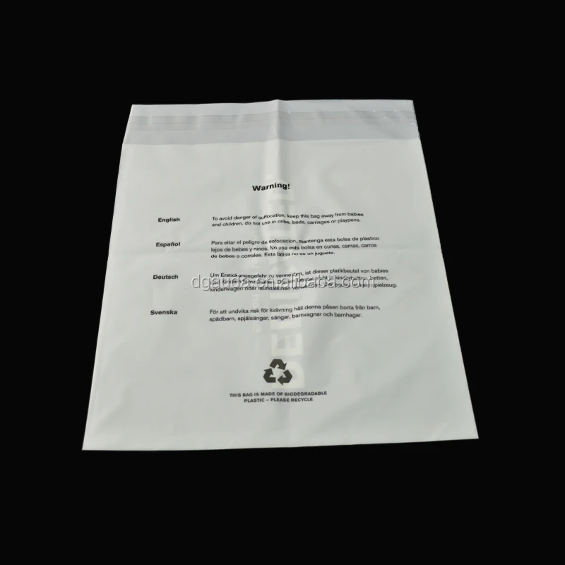 Custom logo guangdong manufacturer garments bag 100%  biodegradable EPI bolsas compostable PLA/ corn starch bag