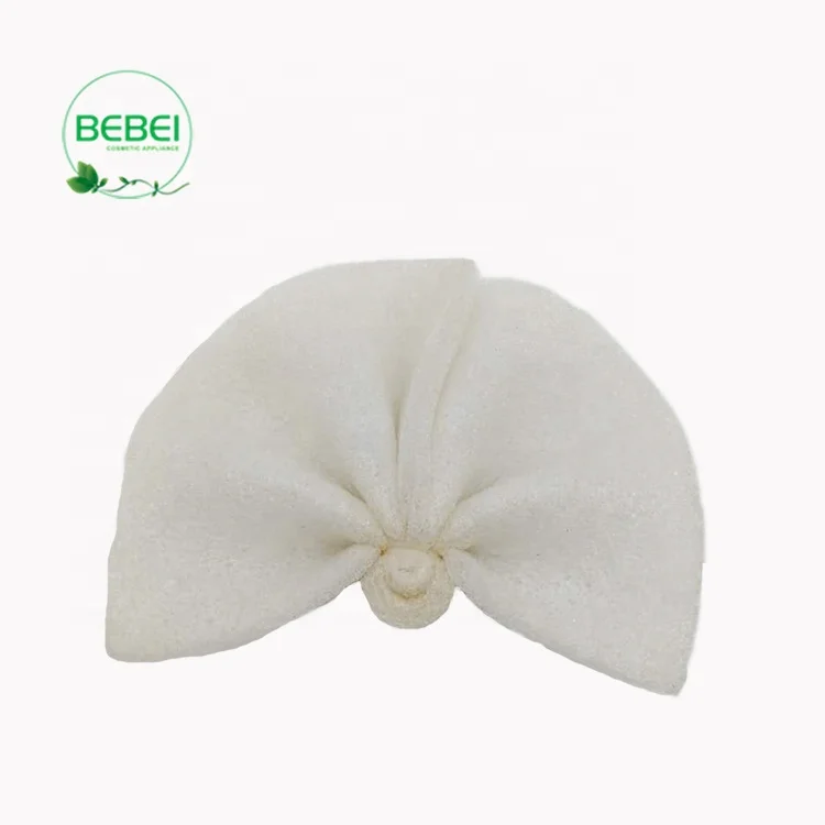 Pure natural fan-shaped freeze drying konjac towel which is suitable for all skin types