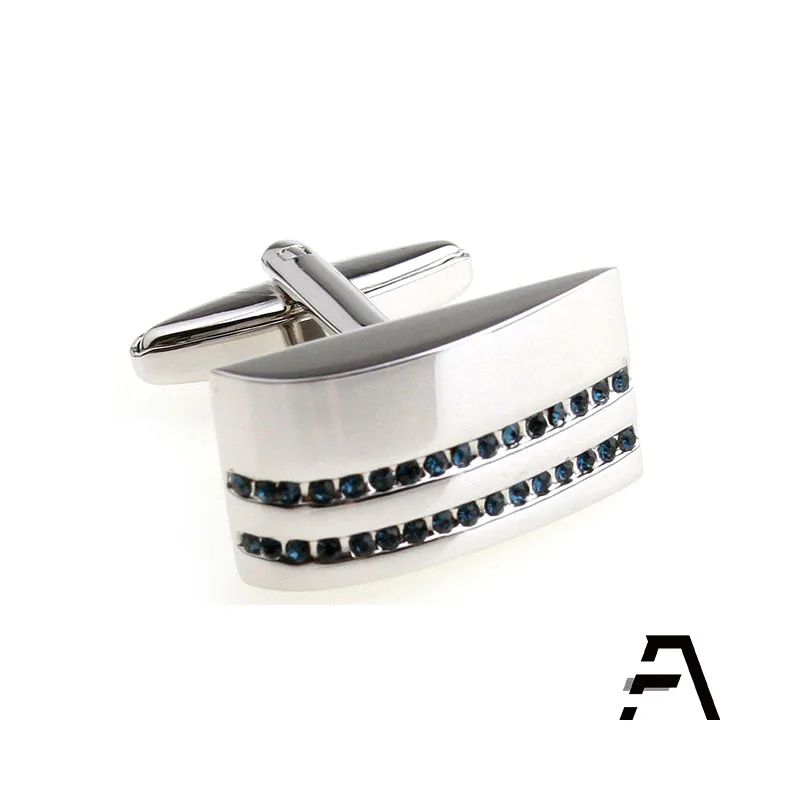 Мужские запонки из нержавеющей стали с кристаллами оптом