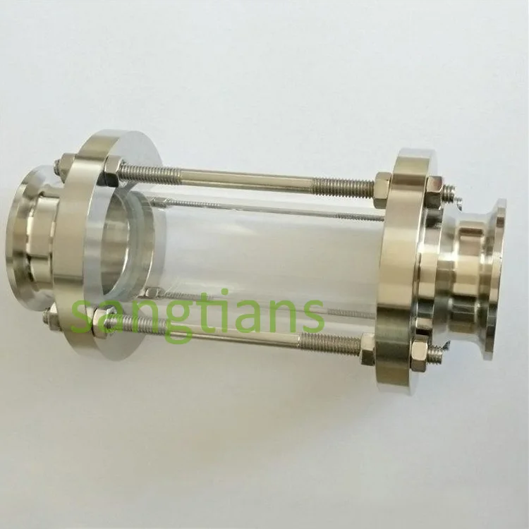 Acrylic Flow Indicator Food Grade saniary Stainless Steel Tri Clamp Flange Sight Glass