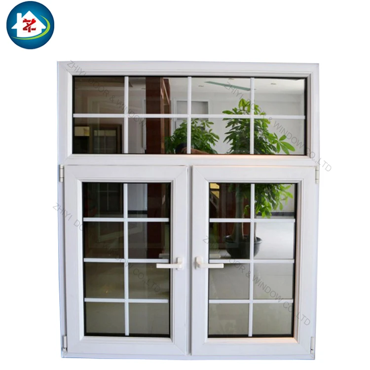 High-end Arch Top UPVC Grill Casement Window With Retractable Mesh