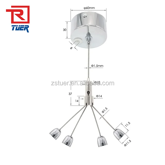 High Quality Adjustable 4 Leg Hook Hanger Wall Panels Suspension Light Lifting System Hanging Kit