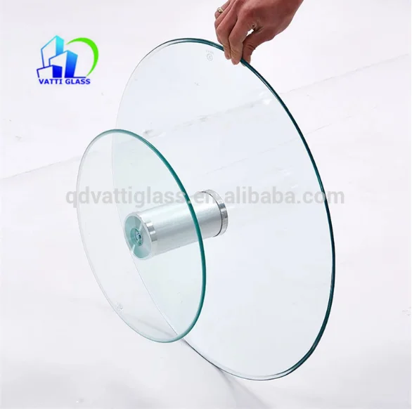 
Hotel Restaurant Dining Table Top Glass Lazy Susan Swivel Plate 