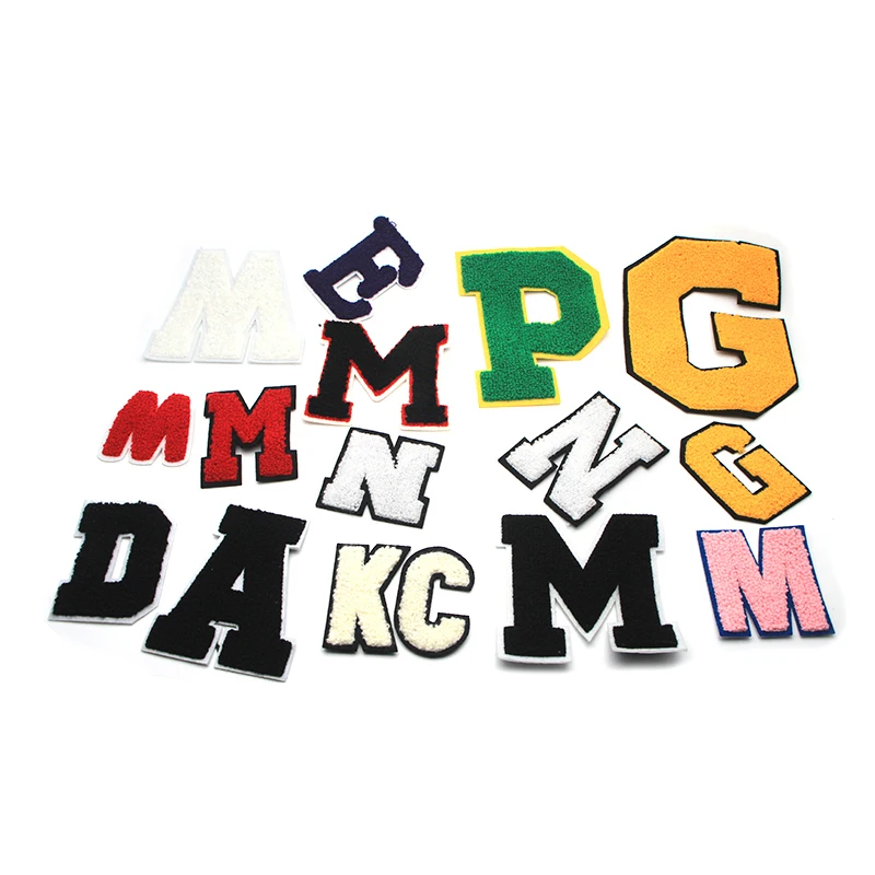 Fashion Letter Alphabet Sew on Towel Embroidered Patches for Clothes