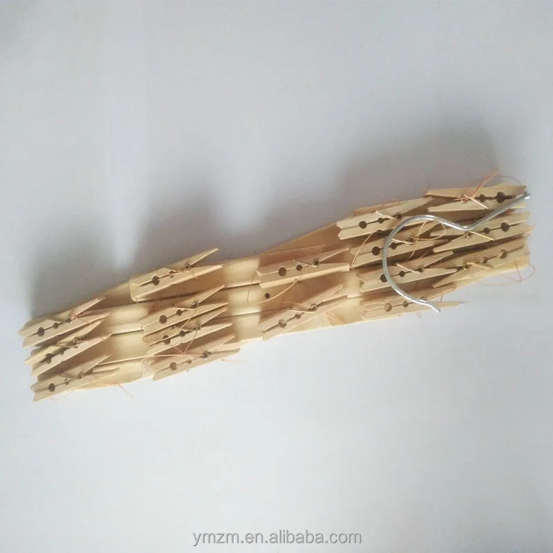 Newest 16 clips bamboo clothing hanger for underwear