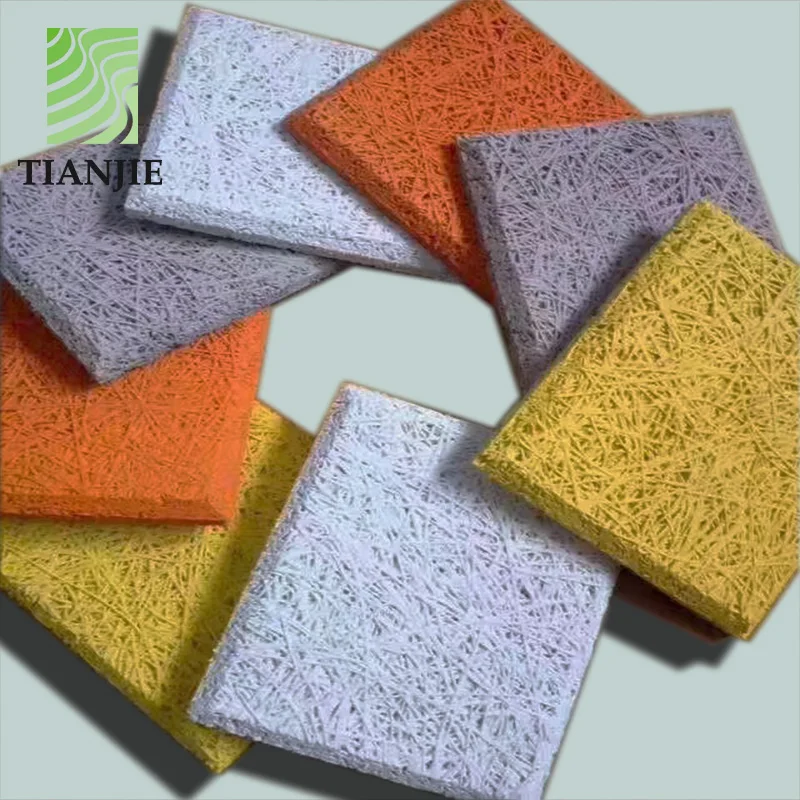 Tianjie Acoustic panels Factory wood wool fiber cement insulation board wall tile