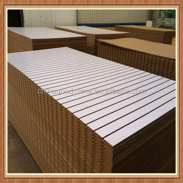 slotted melamine faced mdf milamine slatwall with design aluminium insert 0.5mm 15 grooves