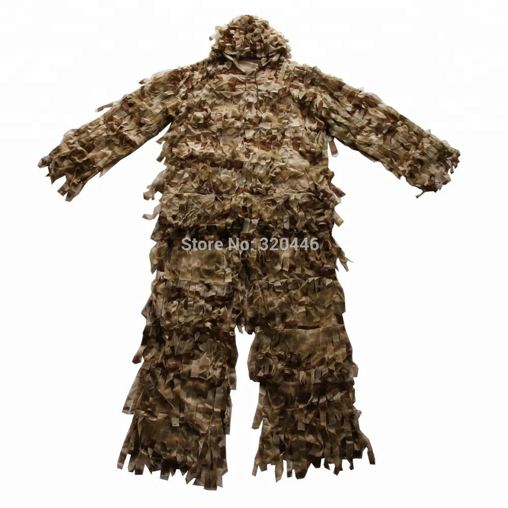 3D Ghillie Suit Camouflage Hunting Clothing Double The Leaf Suit Clothing Jacket and Pants