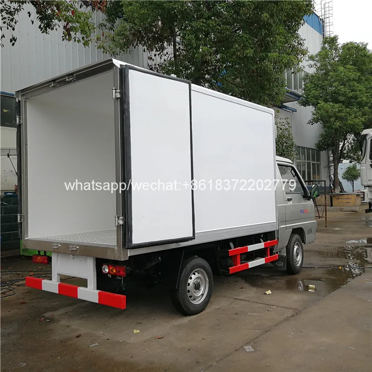 Foton 1 ton gasoline insulated polyurethane panel box mobile food refrigerated truck
