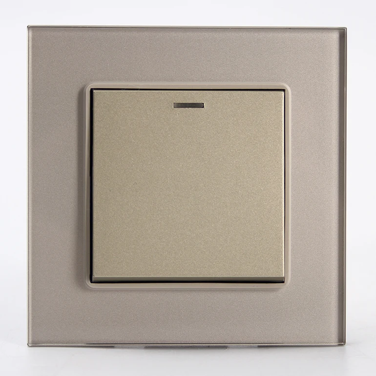 Crystal glass related control switch one gang light rocker switch panel