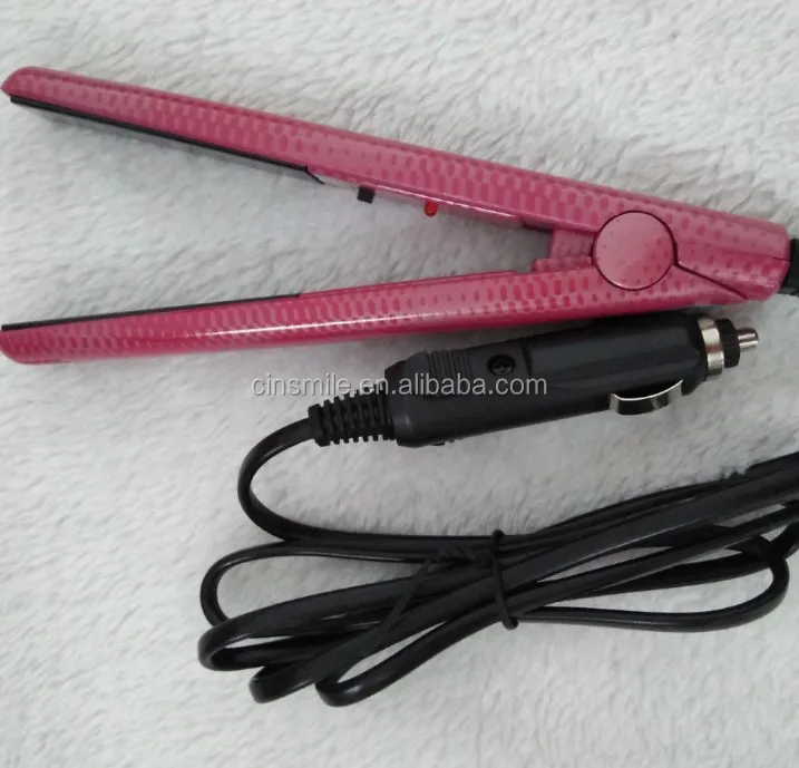 High quality with best price car charger mini hair straightener hair iron for personal use