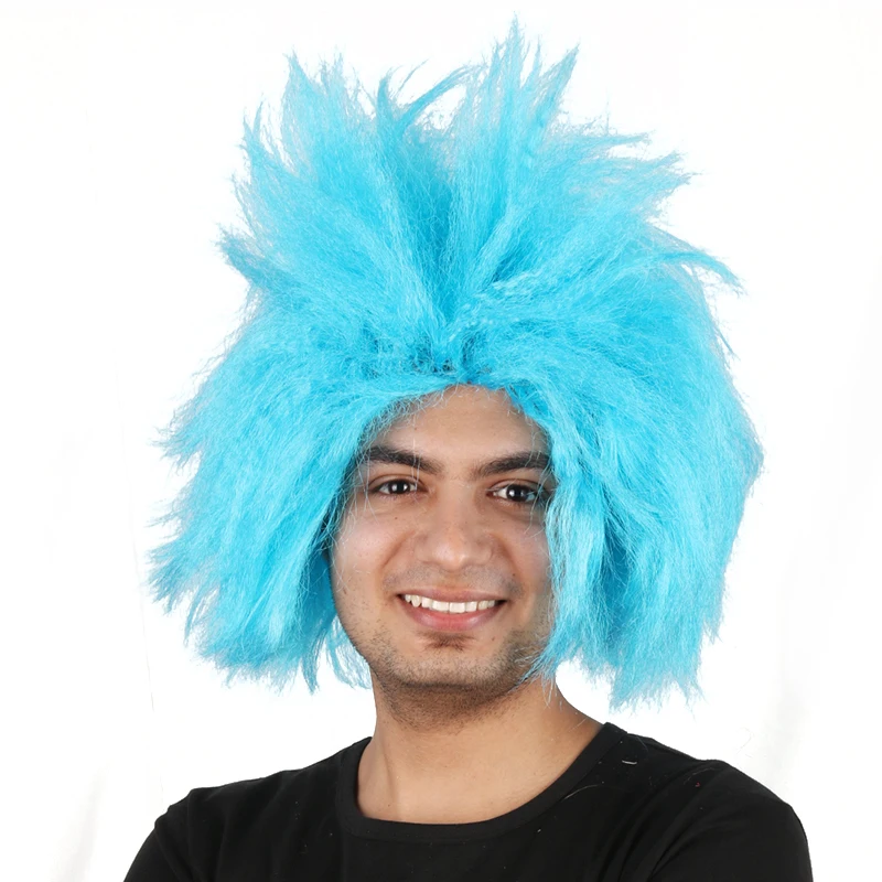 Dr seuss thing hair wigs Funky Spiky Blue Wig