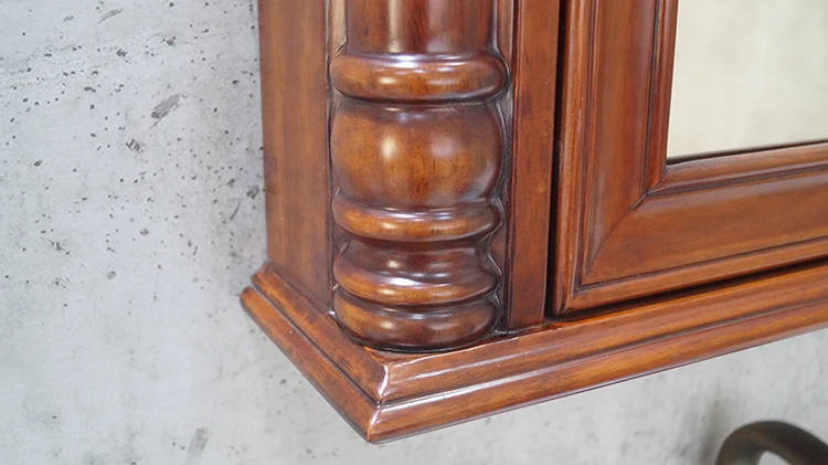 Designer Design Luxury Antique Curved Wooden Bathroom Vanity with Curved Mirror Cabinet