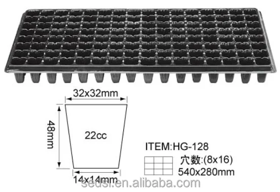 128 Cells Cheap Bulk Gardening Planting Plastic Seedling Trays for Flowers and Plants
