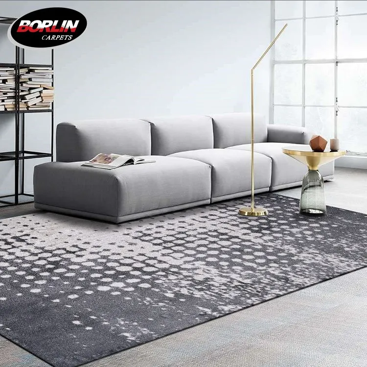 Black And White Polyester Shaggy Carpet 160X230 Room Rug