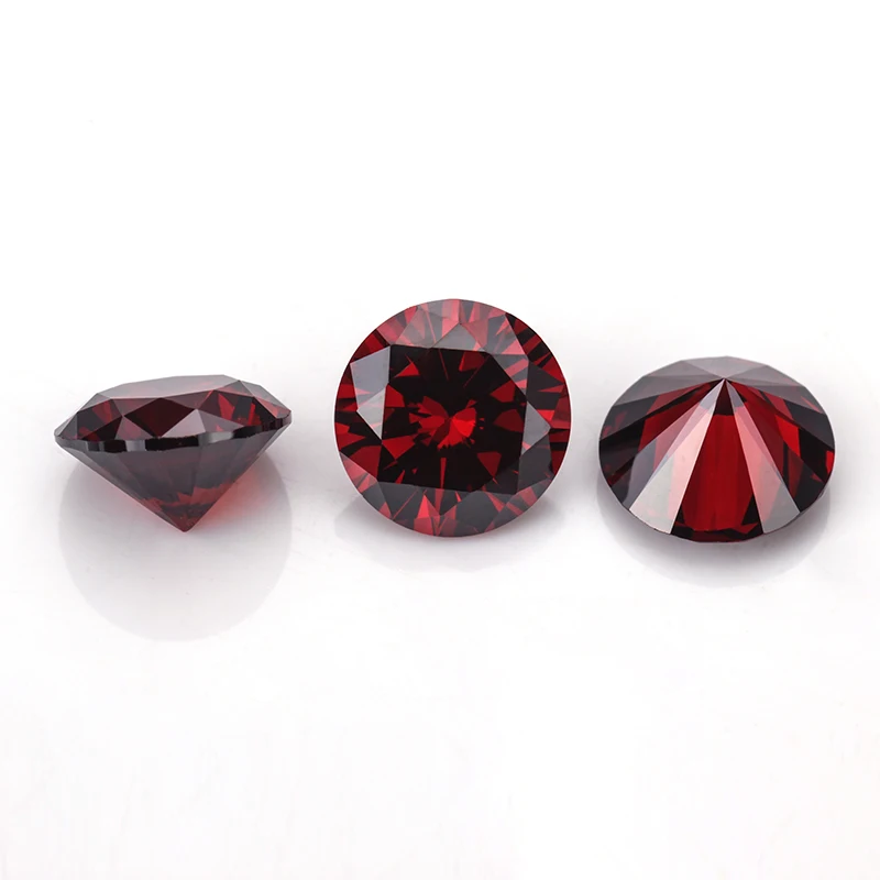 round machine cut synthetic cubic zirconia jewelry making red gemstones names